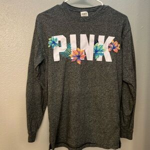 Pink by Victoria’s Secret gray tunic T-shirt. Long sleeves. Size extra small.